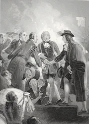El Desembarco de Guillermo III en Torbay, grabado por A.H. Payne